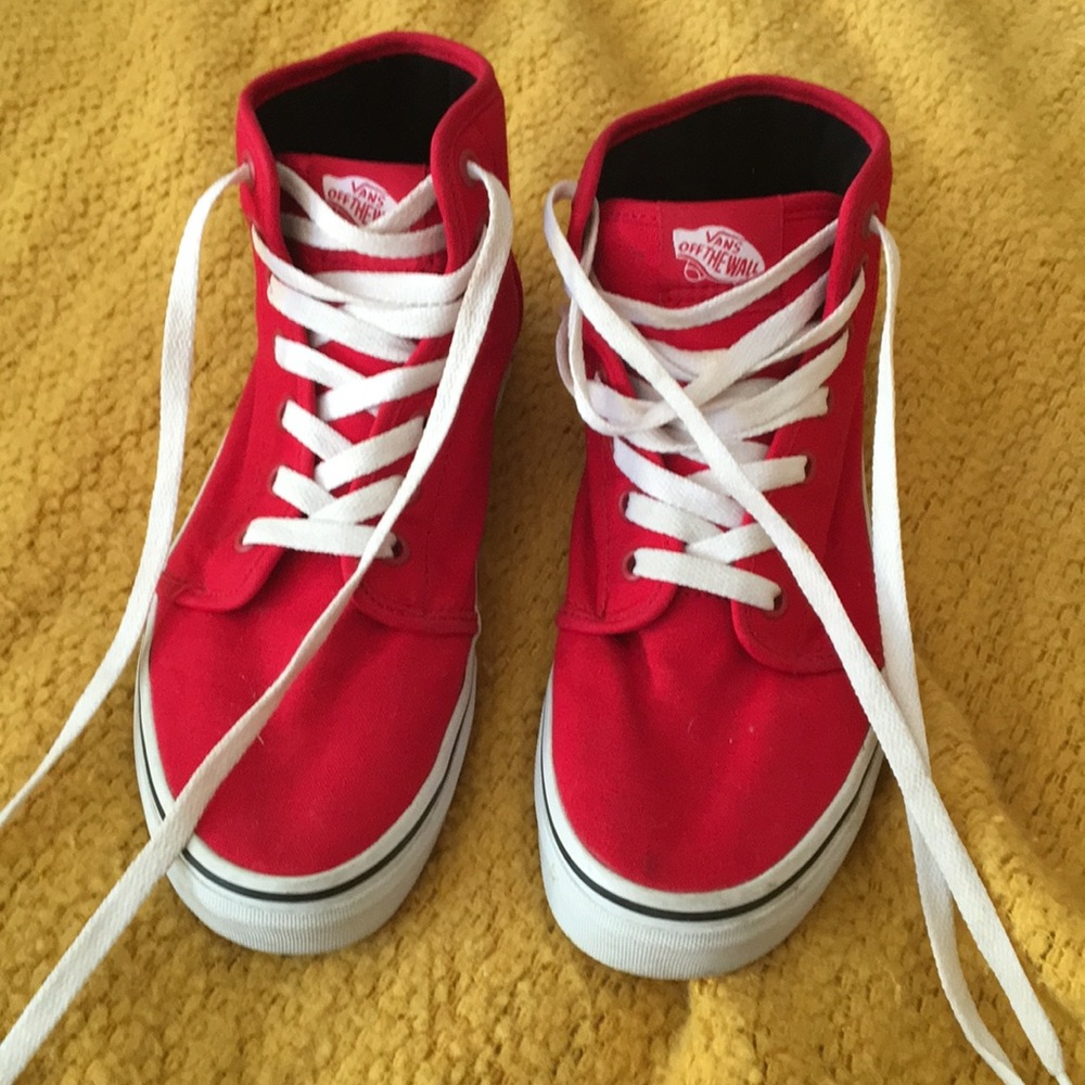 Red high top Vans